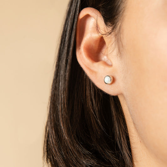 Bezel Lab Grown Gemstone Studs