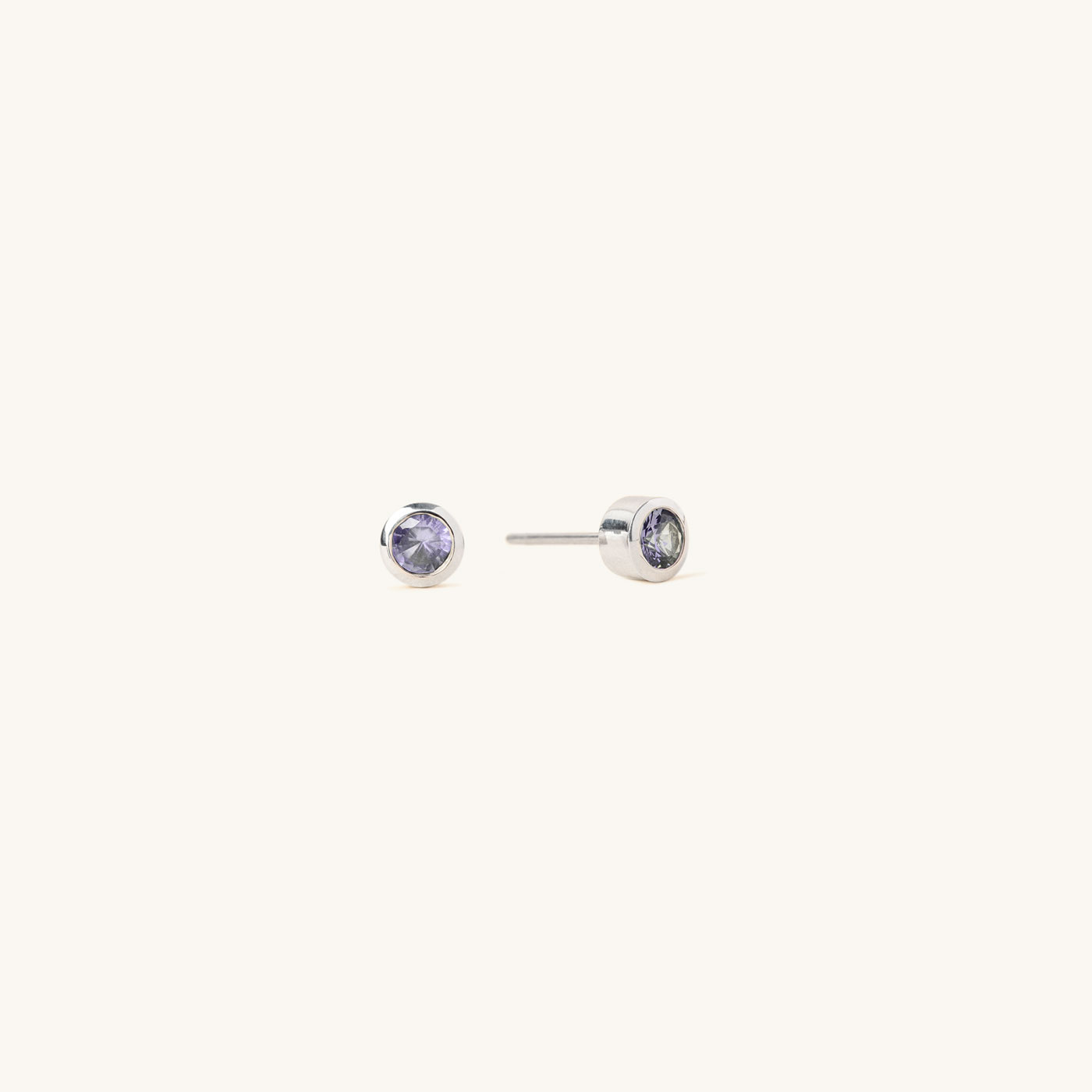 Bezel Lab Grown Gemstone Studs