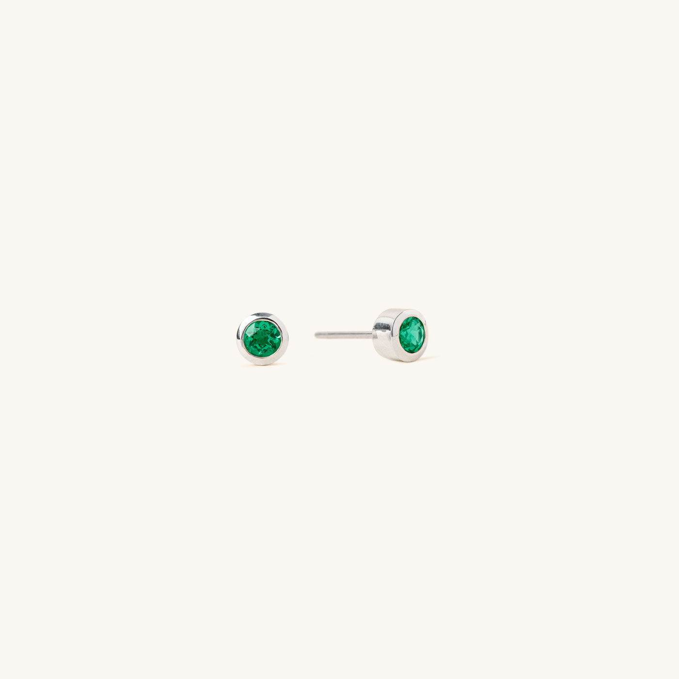 Bezel Lab Grown Gemstone Studs