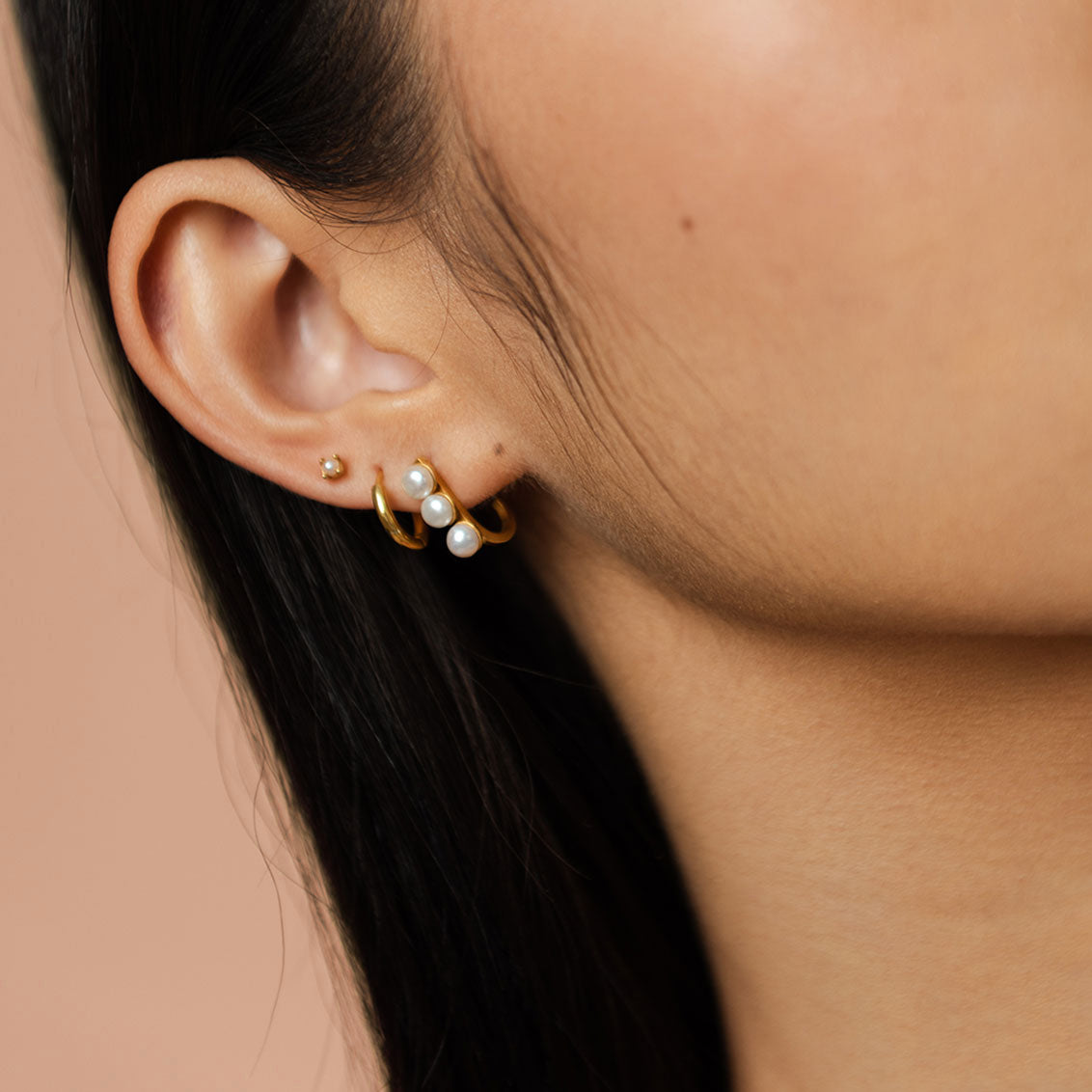 Triple Pearl Studs