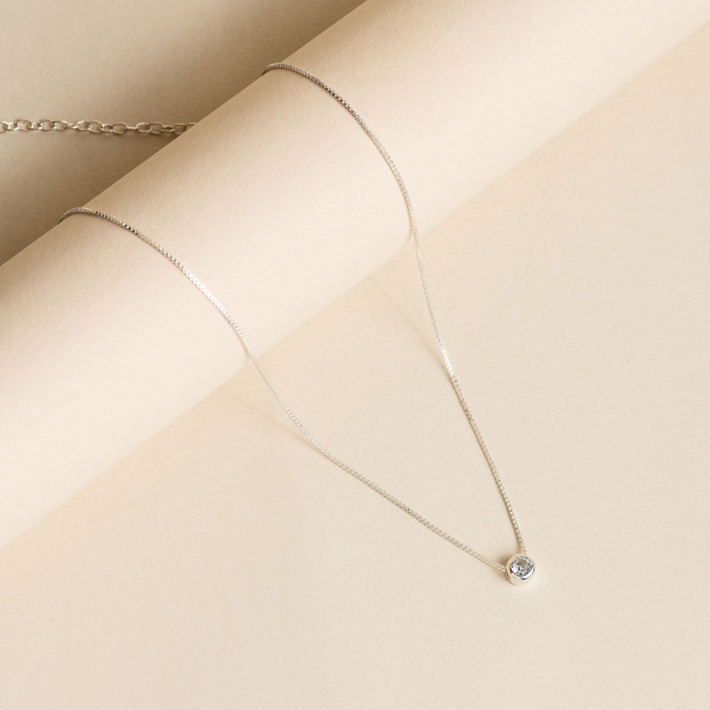 Bezel Lab Grown Gemstone Necklace
