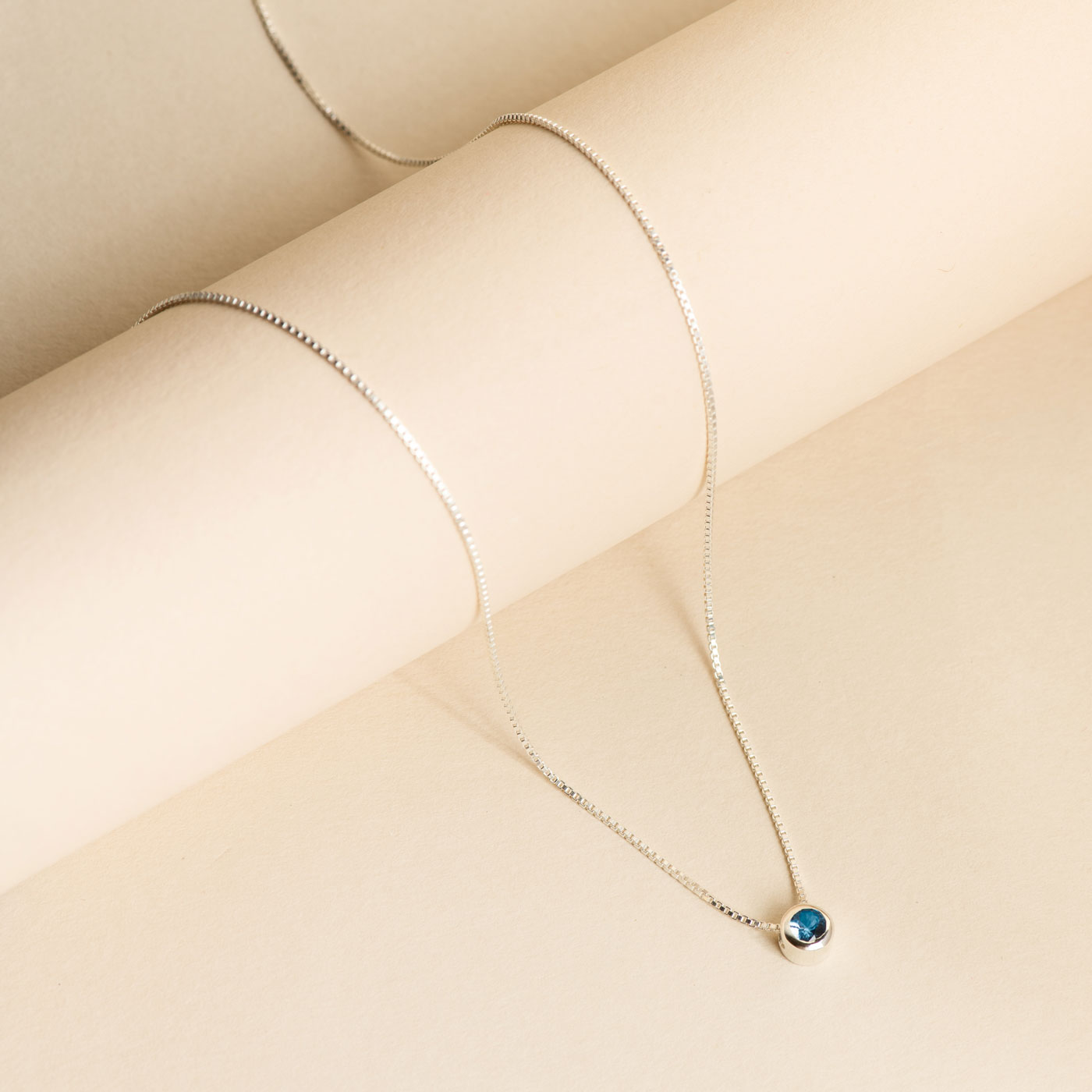 Bezel Lab Grown Gemstone Necklace
