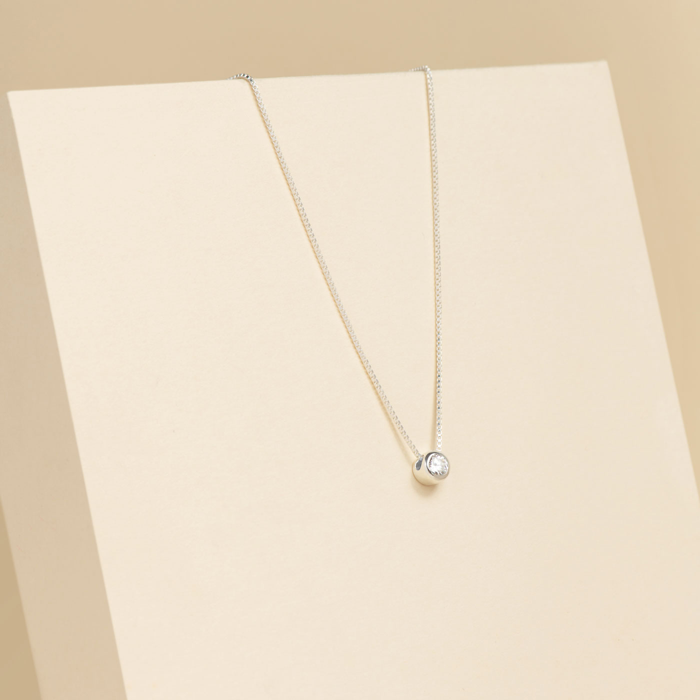 Bezel Lab Grown Gemstone Necklace