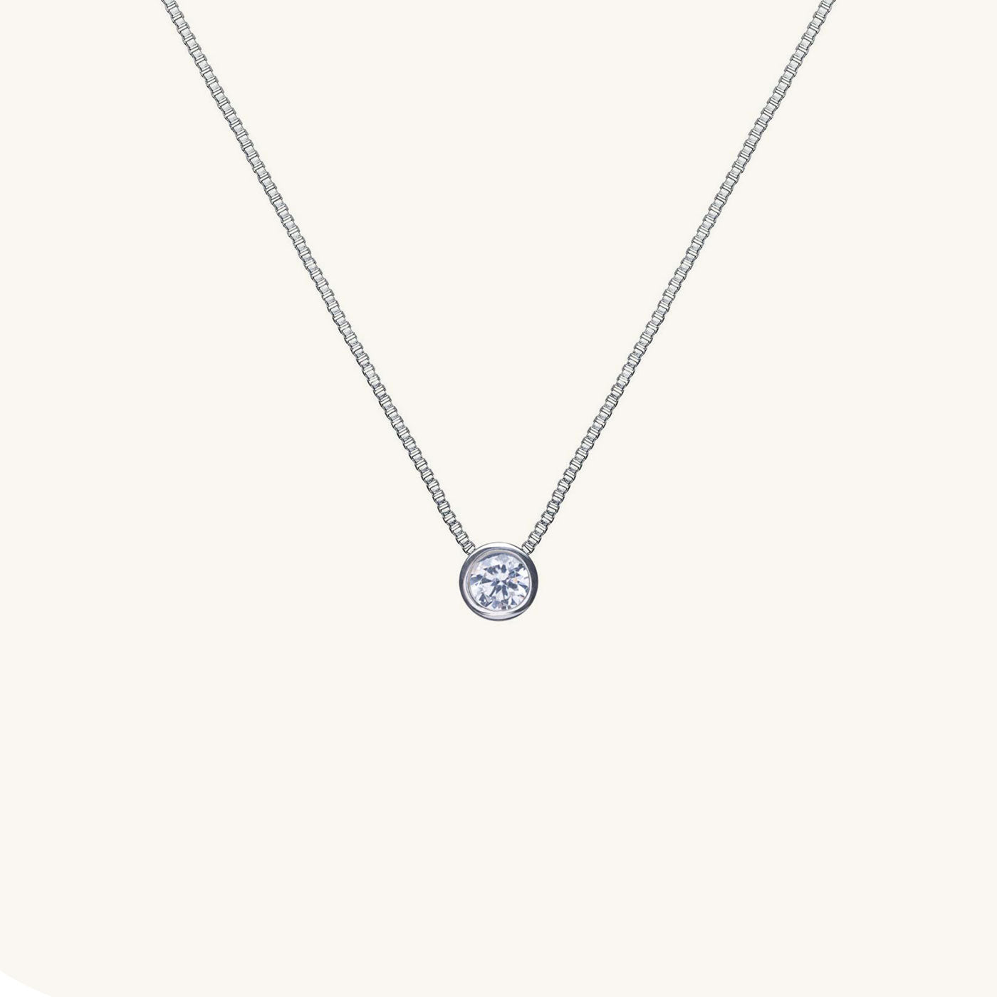 Bezel Lab Grown Gemstone Necklace