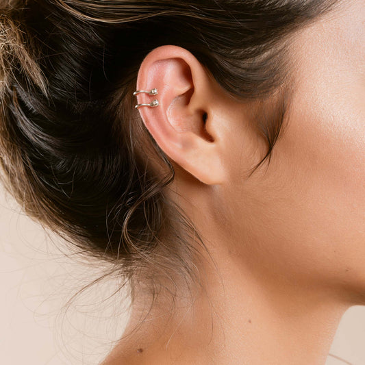 Twin Pearls Ear Cuff