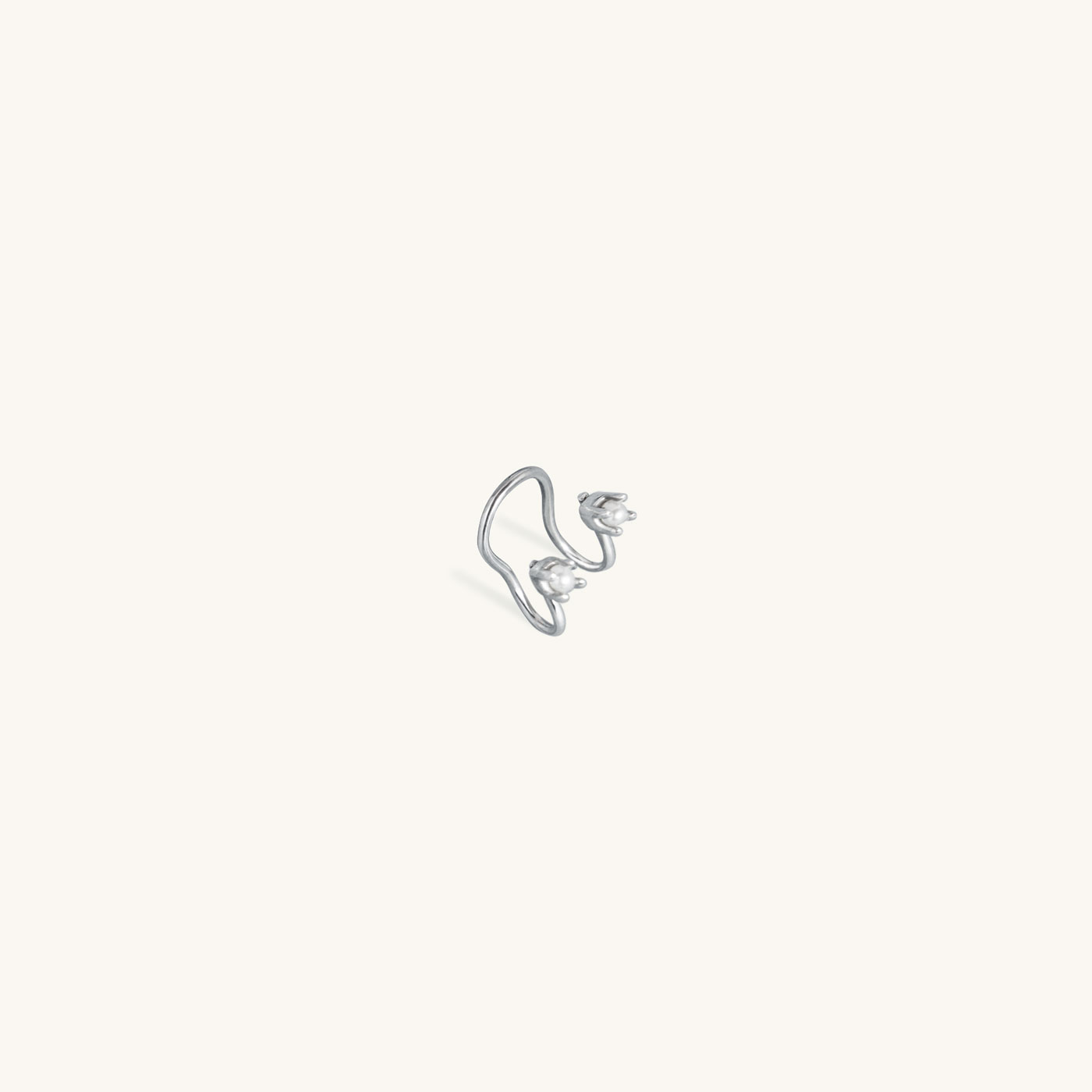 Twin Pearls Ear Cuff