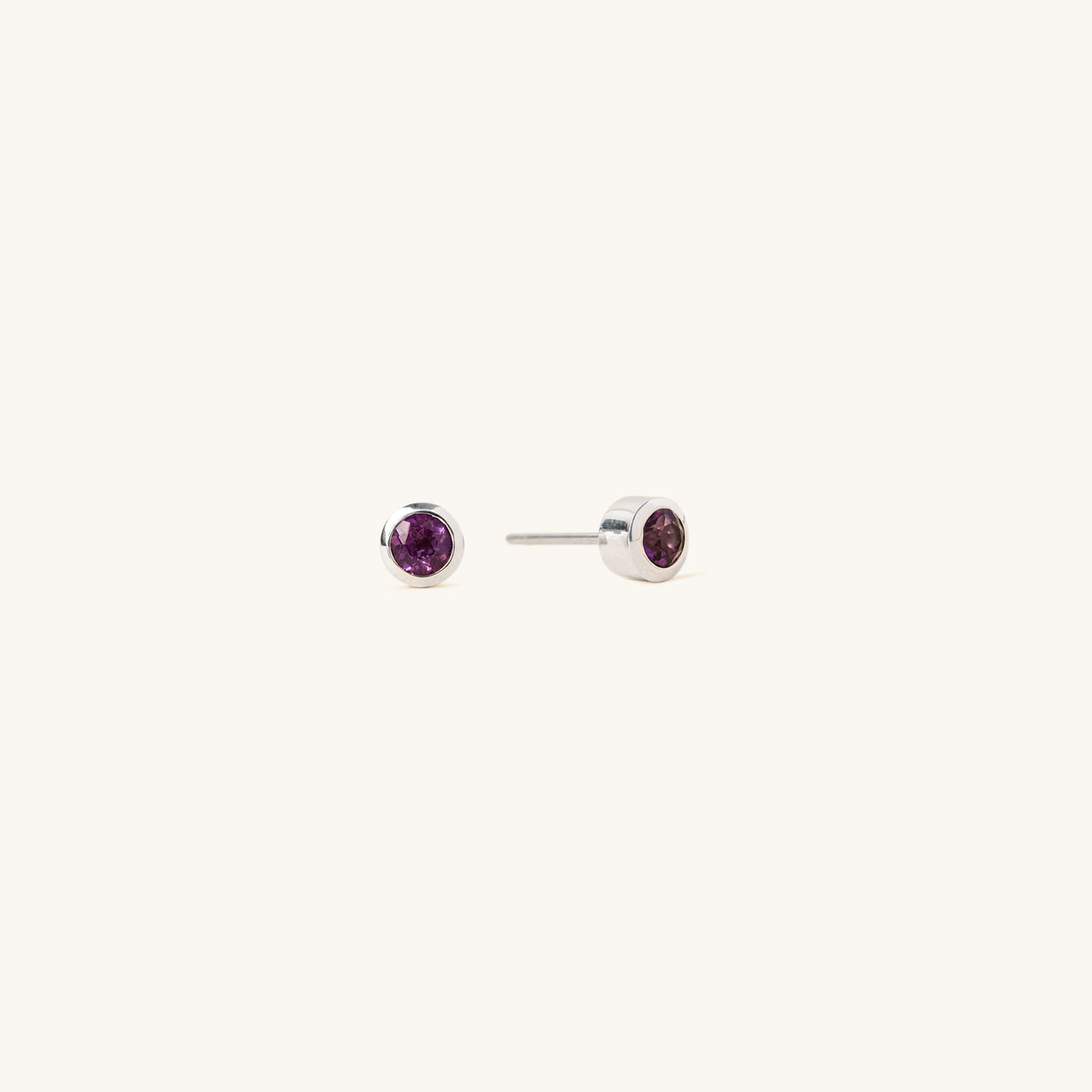 Bezel Lab Grown Gemstone Studs