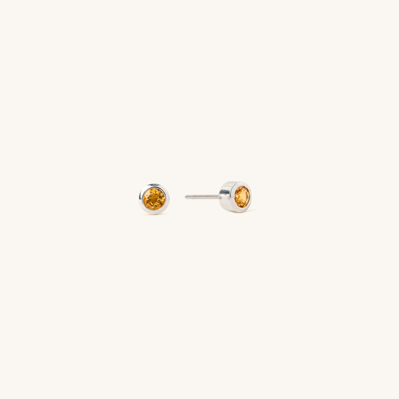 Bezel Lab Grown Gemstone Studs