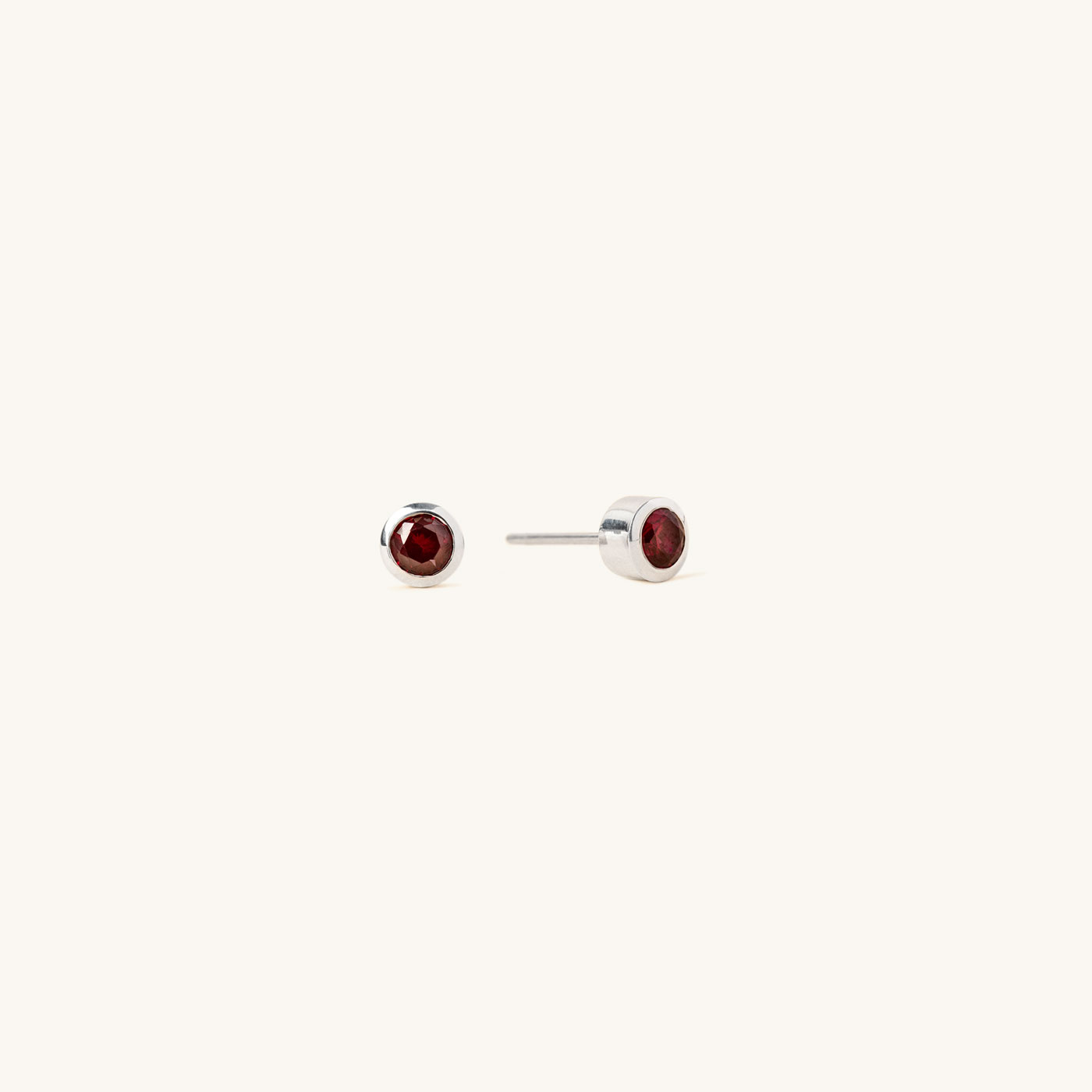 Bezel Lab Grown Gemstone Studs