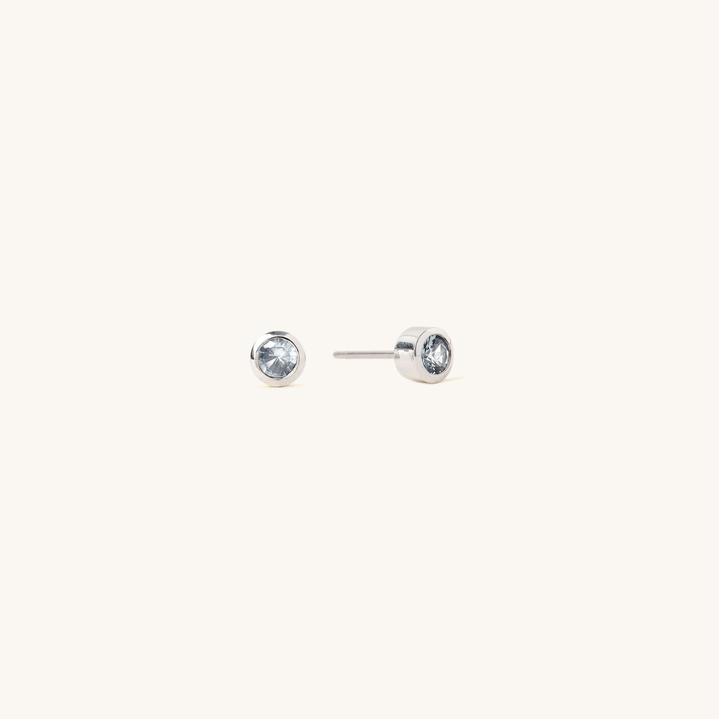 Bezel Lab Grown Gemstone Studs
