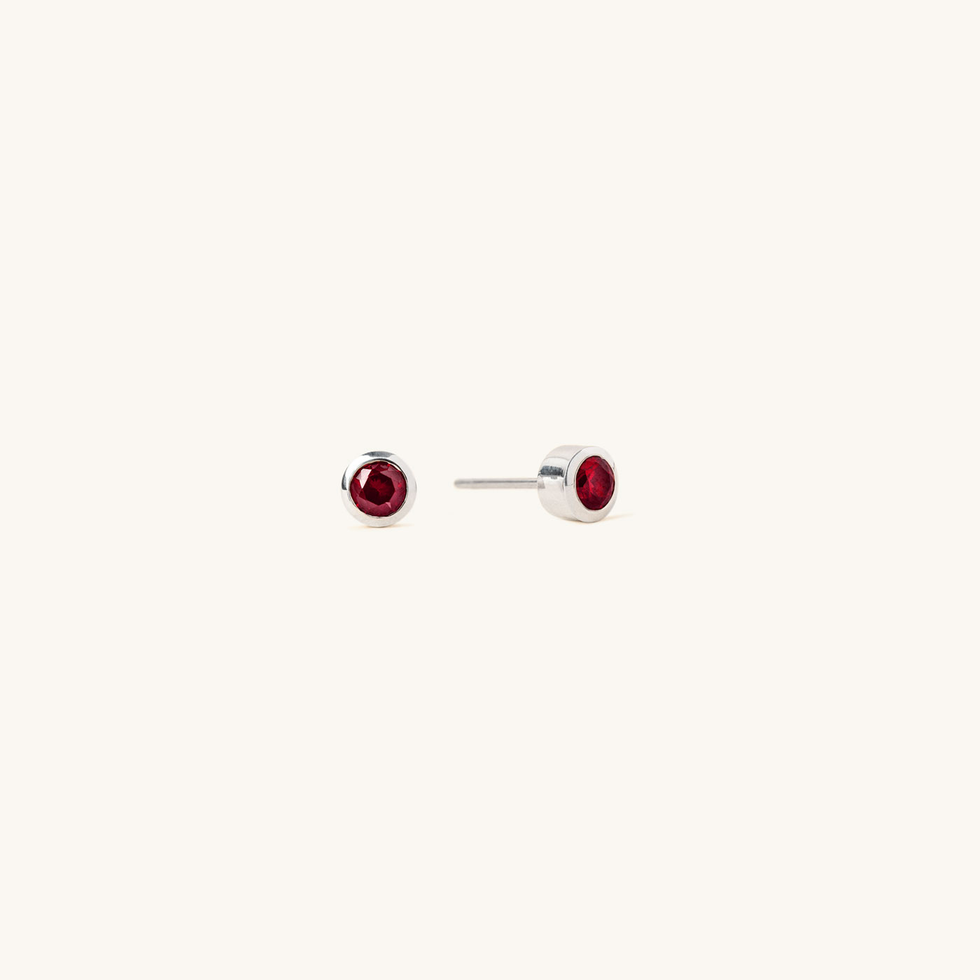 Bezel Lab Grown Gemstone Studs