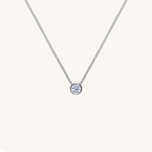 Bezel Lab Grown Gemstone Necklace